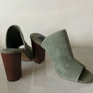 ‘White House Black Market’ suede stacked mules